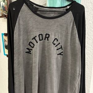 John Varvatos Charcoal and Black Crew Neck Shirt